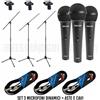 eikon Set Per Karaoke 3 Microfoni Dinamici + 3 ASTE + VALIGETTA kit concerto