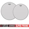 REMO PELLE REMO AMBASSADOR COATED SABBIATA SET PELLI 10" E 12" PER BATTERIA