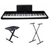 FBT Pianoforte digitale ECHORD DP1 con 88 tasti Pesati con Supporto e Panchina