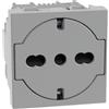 BTICINO Colore Grigio, CONFEZIONE 1 *** Bticino matixgo presa standard italiana p40 2p+t 16a 250vac contatti laterali