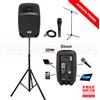 ITALIAN STAGE CASSA ATTIVA 400 Watt USB BT + STATIVO + MICROFONO + ASTA PER KARAOKE