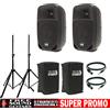ITALIAN STAGE IMPIANTO AUDIO 600 watt PER KARAOKE DJ LIVE + CAVI + SUPPORTI + CUSTODIE