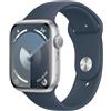 Apple Watch Serie 9 GPS 45mm Alluminio Silver con cinturino Sport Band Storm Bl