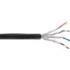 InLine Cabina esterna. Cat.7a - S-FTP PiMF 4x2x0 -58 AWG23 - PE-Man. nero -300m