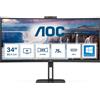 Senza Marca/Generico AOC V5 CU34V5CW Monitor Pc 34" 3440x1440 Pixel Wide Quad Hd Led Nero Cu34v5cw Bk
