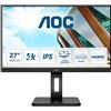 Senza Marca/Generico AOC Monitor 27" LED IPS U27P2 3840x2160 4K Ultra HD Tempo Di Risposta 4 Ms Monit