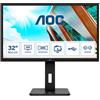 AOC P2 Q32P2 Monitor PC 80 cm (31.5") 2560 x 1440 Pixel 2K Ultra HD LED Nero