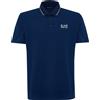 EA7 Polo Tennis Club In Piquet Di Cotone Stretch Medieval Blue