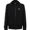 EA7 Felpa Con Cappuccio Logo Series In Cotone Black White