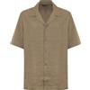 Emporio Armani Camicia beachwear in misto lino Walnut