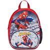 SJ Seven Seven Zaino Asilo Small, DISNEY - SPIDER-MAN, Rosso Blu - Marvel Merchandising - Tasche Laterali Porta Borraccia, Tasca Frontale, Zainetto Asilo Bambino - Zaino Scuola Kid