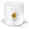 WD Lifestyle - Bicchiere in Vetro Borosilicato 250ml con Soggetto in Vetro Colorato Interno (Pesce Oro)