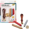 Folia Set di Sigilli con Manico in Legno, Motivi 'for you' e 'Best Wishes', Sigillo Cera