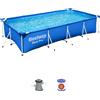 Bestway 56424 Set Piscina Fuori Terra Steel Pro Rettangolare da 400x211x81 cm