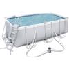 Bestway 56456 Piscina Fuori Terra Power Steel Frame Rettangolare, 412x201x122 cm