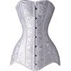WEITING Corsetti sexy da donna Bustier Top gotico overbust corsetto bustier lungo busto in acciaio ossa dimagranti corpo shapewear taglie forti bianco, 6XL