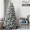 BAKAJI Albero Di Natale Innevato Royal 210cm 1000 Rami Super Folto Effetto Neve Reale