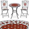 BAKAJI Set Tavolo + Sedie Pieghevoli Mosaico Arredo Esterno Giardino Metallo Terracotta