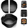 Kunoli 23cm Teglie Silicone per Friggitrice ad Aria, 3 Pezzi Contenitori Friggitrice ad Aria Accessori per Cosori Turboblaze 5,5L/6L/6,2L, Philips 2000 NA230 6,2L, Russell Hobbs 8L