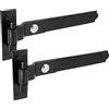 IRONTITE® Cerniere a manovella per cancelli in legno, resistenti, 300 mm, con gancio e fascia per cancelli in legno, cerniere a manovella con fissaggi inclusi, colore nero
