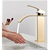 imiiHO 067 Rubinetto lavabo in acciaio inox tono oro finitura lucida moderno rubinetto lavabo bagno miscelatore miscelatore miscelatore