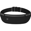 GmwyCzV Marsupio Running, Nero Marsupio da Corsa per Cellulare, Regolabile Cintura da Corsa, Corsa Impermeabile Marsupio Sportivo, con Fornito con Tre Tasche, Adatto per Jogging, Viaggi, Escursioni
