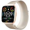 Trevi T-FIT 265 A Smartwatch con Display AMOLED 1.75" Always On Full Touch, Chiamate Wireless, Monitoraggio Sonno, Passi, Frequenza Cardiaca, Fitness Tracker, Waterproof IP67, Oro