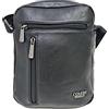 COVERI COLLECTION Borsello Tracolla In Ecopelle Multitasca Capiente Borsa Vintage a Spalla Zip Porta Tablet Colore Nero Art.2325 Misure 24 X 19 X 7 (NERO)