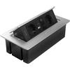GTV - Presa da incasso MULTISOFT in alluminio con 2 x Schuko, USB A+C, RJ45, HDMI 2.0, copertura, retrattile, cavo da 1,5 m, per scrivania, tavolo da conferenza, cucina o ufficio domestico