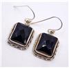 8.4 GM 925 Argento Sterling Naturale Onice Nera Checker Gemma Orecchino Misura