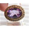 8.10 GM Sintetico Ametista &c.z Bicolore Anello 925 Argento Sterling 9 " US