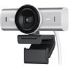 Logitech MX Brio per collaborazione, streaming Ultra HD 4K, 1080p a 60FPS, due microfoni con riduzione del rumore, Show Mode, USB-C, copertura webcam, Microsoft Teams, Zoom, Google Meet, Grigio chiaro
