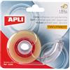 APLI 12094 - Nastro adesivo trasparente, 19 mm x 33 m, con dispenser