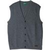 United Colors of Benetton Maglia Cardigan S/M 1344U601H Gilet da Uomo, Grigio, XS
