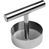Generic Pressa per hamburger, stampo per carne, strumento manuale in acciaio inox, manico ergonomico antiaderente, 1 pezzo argento per barbecue, cucina, casa, uso commerciale polpette a di ogni volta