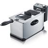 SEVERIN FR 2431 Friggitrice elettrica 2000W in acciaio inossidabile, Friggitrice per patate, carne, pesce e ortaggi facile da pulire, Friggitrice da 3L e capienza di frittura 400gr