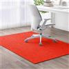 Highdi Grande Tappeto Sedia Ufficio Gaming, Tinta unita Antiscivolo Tappeto per Sedia con Ruote, Antigraffio Tappetino Protettivo del Pavimento per Parquet e Piastrelle (Rosso,80x120cm)