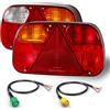 Yuanjoy 2 Fanali Posteriori per Rimorchio da 12 V, con Cavo da 0,3 m, Spina Pre-Cablata a 13 Poli su Due Baionette a 5 Poli