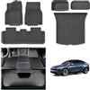 GAFAT [Set di 6] GAFAT Nuovo Tesla Model Y Juniper/Premium 2025 2026 Tappetini Abitacolo + Bagagliaio, Gomma TPE Tutte le Stagioni per Bagagliaio e Pavimento, Bordo Alto, Originale Scan 3D (NON Stαndαrd)