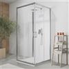 Parama Box doccia cromato 3 lati 80x90x80 cm con doppio scorrevole h190 cm e vetro trasparente 6 mm | Tremiti