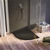 Parama Piatto doccia 90x90 cm semicircolare colore nero effetto pietra | Samos