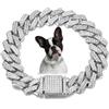 HimyBB Collare per cani con catena in argento, con diamanti cubani, collana glitterata per cuccioli di taglia piccola, media e grande, 25,4 cm