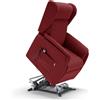 REDÒKASA Poltrona relax elettrica FIRENZE MADE IN ITALY per anziani e disabili con kit batteria optional, 2 motori, 4 ruote, optional antimacchia (Senza Kit Batteria, Tessuto Antimacchia, Rosso)