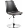 CLP Sedia Pranzo Regolabile Maverick In Polipropilene I Sedia Design Rosa Scandinavo Base Tonda In Metallo, Colore:nero, Colore del telaio:cromo
