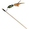 JACK AND VANILLA, Giocattolo interattivo per gatti con pesce vibrante e piuma d'erba da gatto stimola l'istinto di caccia 40 cm, verde/marrone