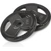 wuuhoo® Dischi per bilanciere Dave con Foro da 50mm, Set di Pesi per bilanciere da 2 Pezzi, Pesi per bilancieri da 2 Pollice, Disco di Peso Rivestito in ghisa Grigia
