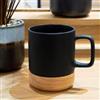 DEGHI Tazza 43 cl in ceramica nero con sottobicchiere in bambù