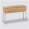 DEGHI Consolle 114x76h cm in legno effetto rovere naturale con 2 cassetti soft close - Nathur