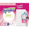 Swiffer Pink Panni Catturapolvere, 216 Panni Microfibra Dry, Panni Cattura Polvere e Sporco, Ottimo per Tutti Tipi di Pavimenti e per i Peli di Animali, Maxi Formato, Panni con 79% di Fibre Riciclate