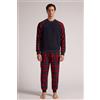 Intimissimi Pigiama Lungo Teddy Tartan Rosso Blu